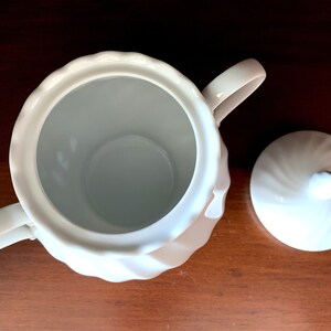 Vintage Mikasa Le Blanc Silk White Swirl Sugar Bowl & Lid image 9