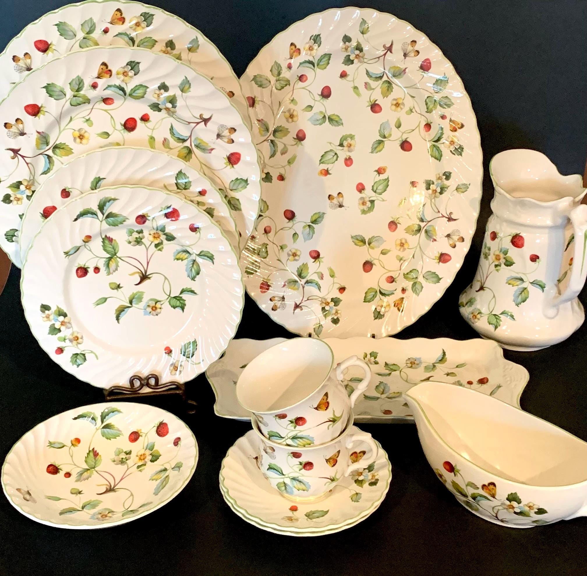 Vintage Staffordshire China James Kent Ltd. Old Foley Strawberry