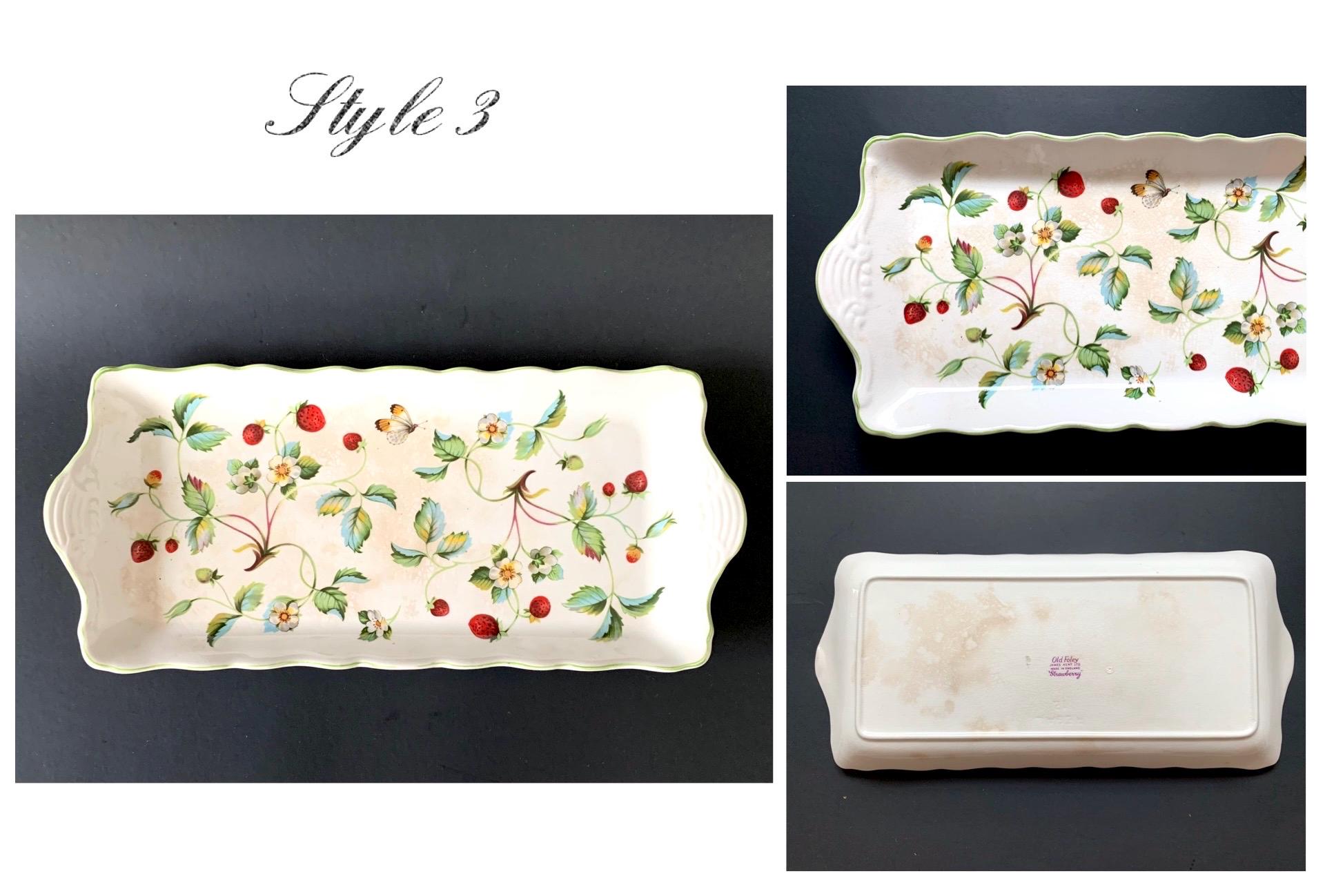 JAMES KENT ジェームスケント　OLD FOLEY　ケーキスタンド　苺 Vintage Staffordshire China James Kent Ltd. Old Foley Strawberry