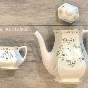 Vintage Real English Ironstone Adams Karina Lidded Teapot and Pitcher Set