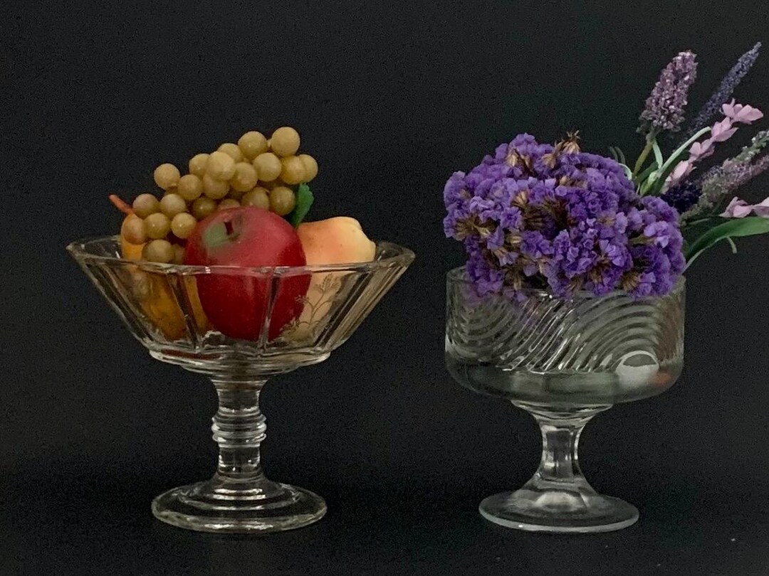 Vintage Glass Compote Pedestal Bowls & Vases Collection - Etsy
