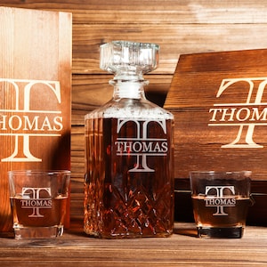 Personalized Whiskey Decanter Set with Box, Whiskey Gift for Men, Father's Day Gift for Dad, Groomsmen Gifts, Best Man Gift, Boyfriend Gift