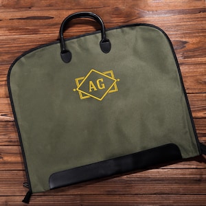 Leather Handle Garment Bag,Gift for Groomsmen,Father of Groom,Oxford Cloth Suit Bag,Monogrammed Suit Bag,Groomsmen Gift Custom Name Suit Bag