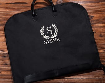 Mala para terno com monograma, mala para roupas com alça de couro, presente para padrinhos, pai do noivo, mala para terno em tecido Oxford, presente para padrinhos com nome personalizado