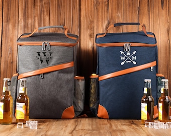 Embroidery Groomsmen Cooler Backpack, Custom Lunch Cooler Backpack, Groomsmen Gift, Hiking Cooler Backpack, Golf Beer Cooler, Gift for Him