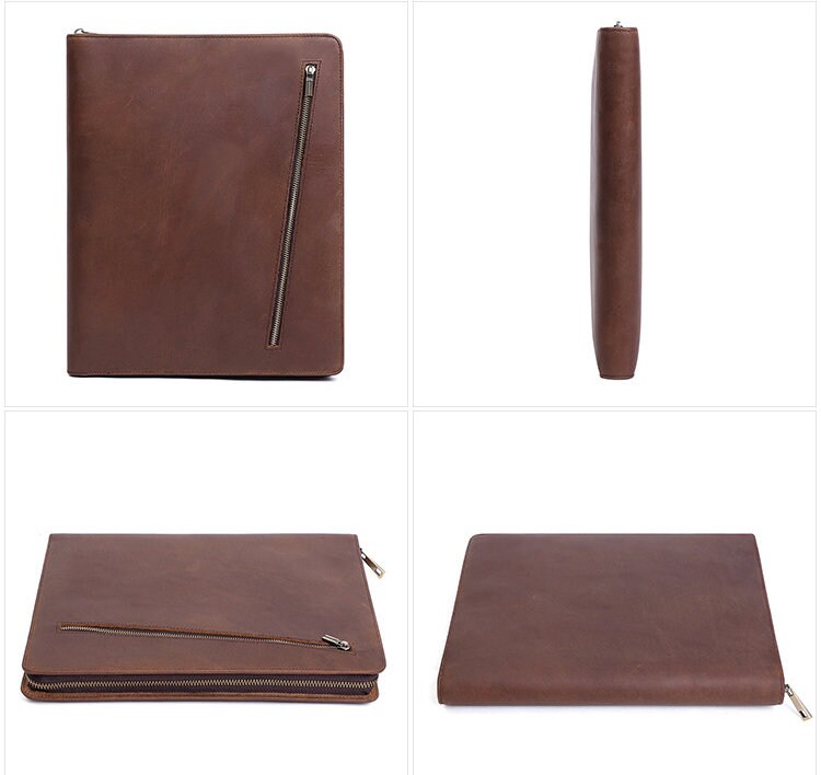 Vegetable tanned Leather iPad organizer case for iPad / A5 Etsy