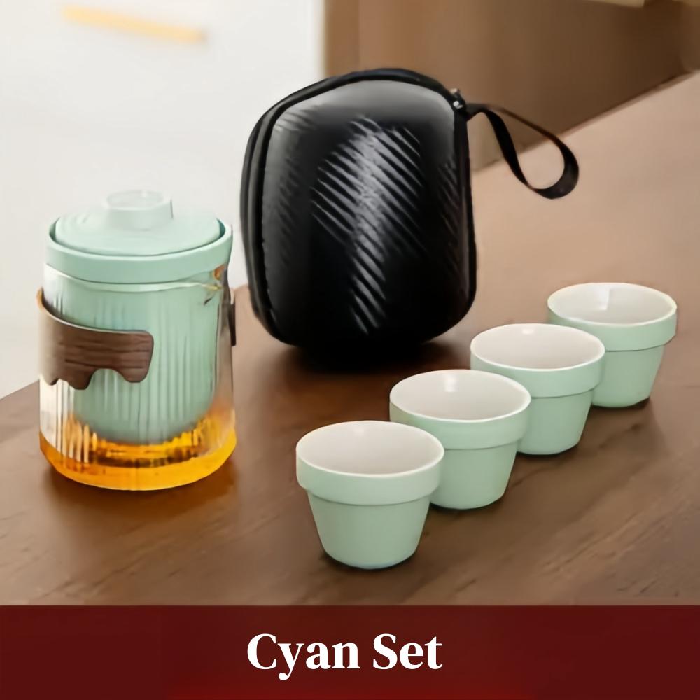 Portable Porcelain Tea Set – Travel Camping Tea Pot and Cups - Etsy