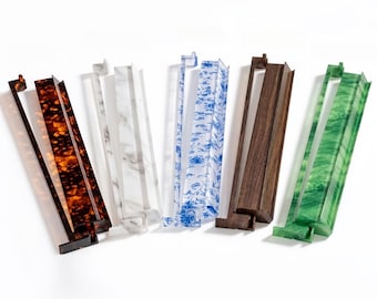 Multi-color Mahjong Rack and Pusher Set, Tortoiseshell & Crystal Acrylic Mahjong Pushers, 17.5 Inch, Gift for Mahjong Lovers