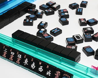 Juego de Mahjong Afroamericano, fichas grabadas en profundidad y pintadas a color, juego de mesa de lujo para coleccionistas, regalo perfecto para los aficionados al Mahjong.