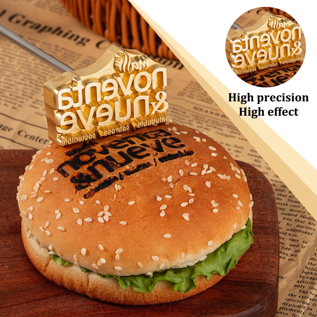 Personalized bread stamp, burger stamp iron, iron logo stamp food, cake stamp iron, custom branding stamp for bread, bread branding iron