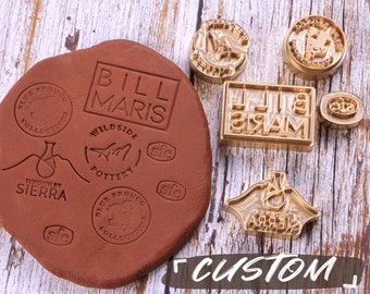 Custom Initial Stamp Pottery, 12mm Thick Brass Clay Stamp For Pottery, Custom Embosser Pottery Stamp For Ceramics, Pottery Tool And Supplies