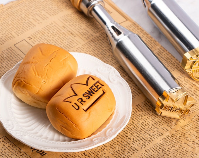 Custom Food Branding Iron, Personalized Brass Stamp, Stamp for Bread/Burger/Sandwich/Steak/Wood/Leather, Gift for Him, Father's Day Gift