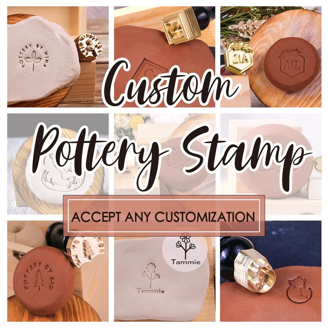 Custom Signature Brass Pottery Stamp for Ceramics, Highly Detailed Personal Stamp for Pottery