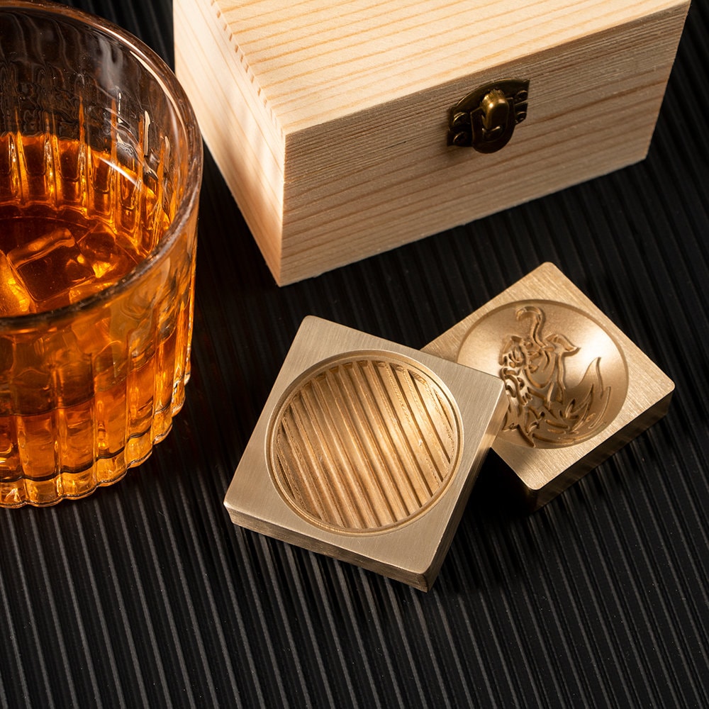 Custom Ice Ball Stamp for Bar, Monogram Ice Stamp, Cold Drink Stamp, Curved Ice Stamp, Sphere Ice Stamp, Christmas Gift for Him