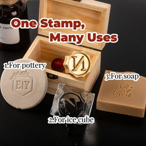 Keramik Signatur Stempel Logo,12mm dick Messing Keramik Stempel,benutzerdefinierte Stempel für Keramik,Geschenke für Keramik Hersteller,Messing Stempel für Ton Bild 9