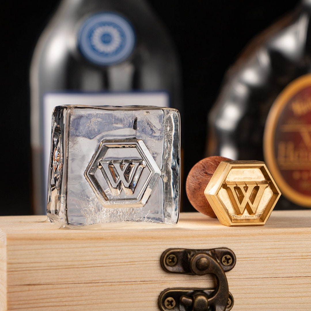 Brass Stamp for Ice Cube, Custom Logo Stamp for Bar, Business Logo