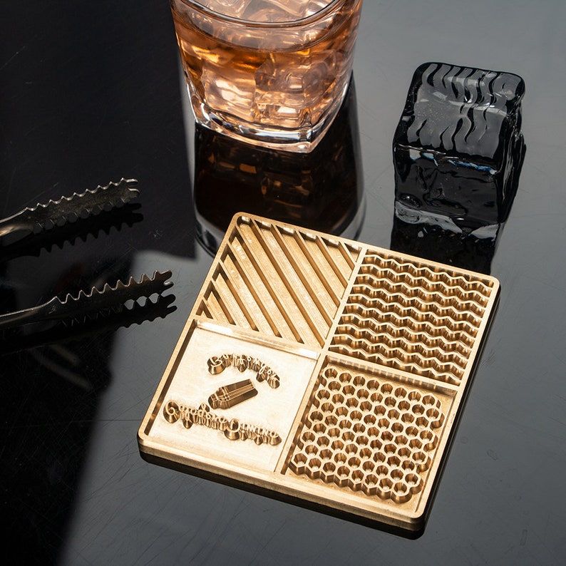 Brass Tray for Ice Cubes, Custom Ice Cube Plate, Made of High Quality Brass, Accept Any Pattern Customization, Great Christmas Gift image 6