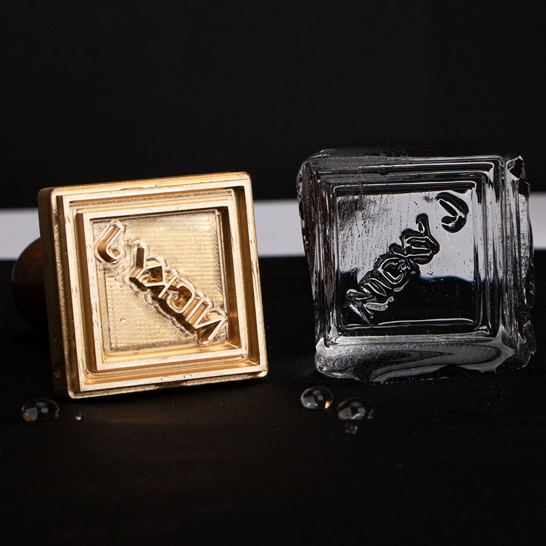 Custom Signature Stamp Logo 12mm Thick Brass Ice Stamp Etsy