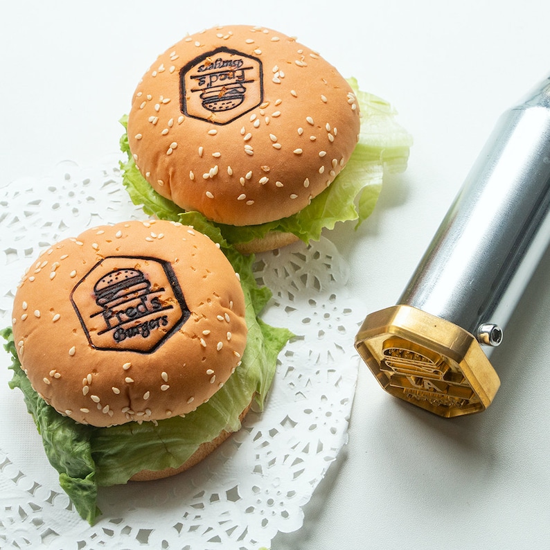 Branding Iron for Burger, Electric Iron for Food, Custom Restaurant Logo Stamp, Personalized Burger Stamp, Custom Logo Stamp image 1