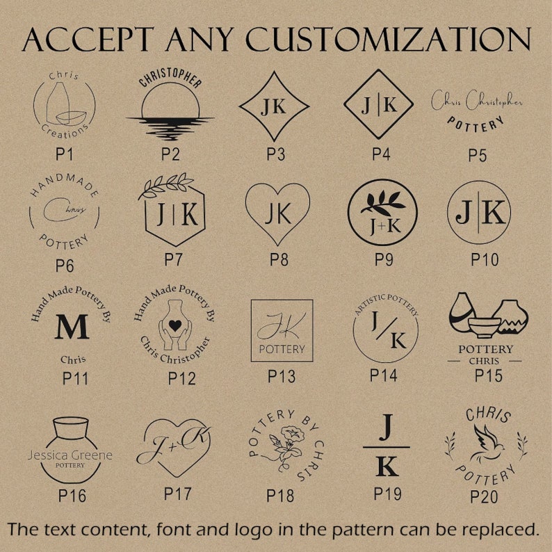 Custom Initial Stamp Pottery 12mm Thick Brass Clay Stamp for Etsy