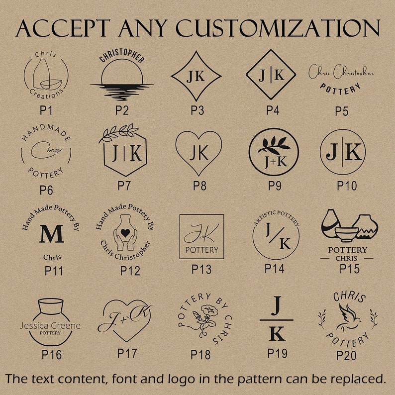 Ceramic Signature Stamp Logo12mm Thick Brass Pottery Etsy