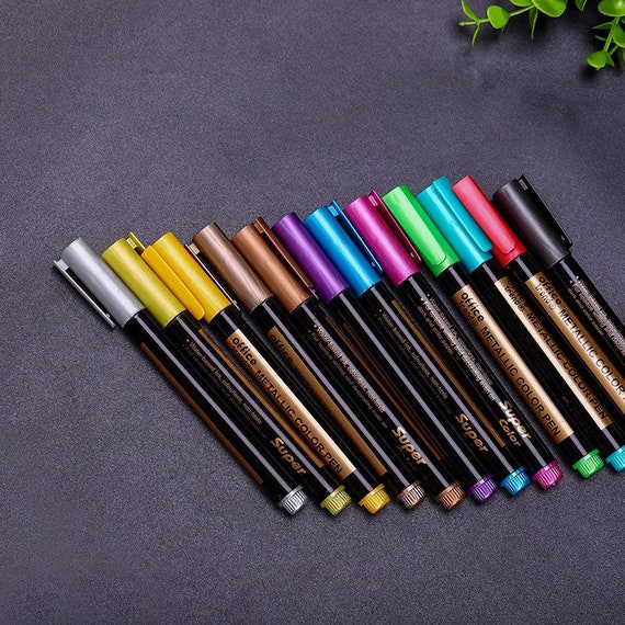 Cheap 12Pcs Metallic Marker Pens Wedding Christmas Card Making DIY