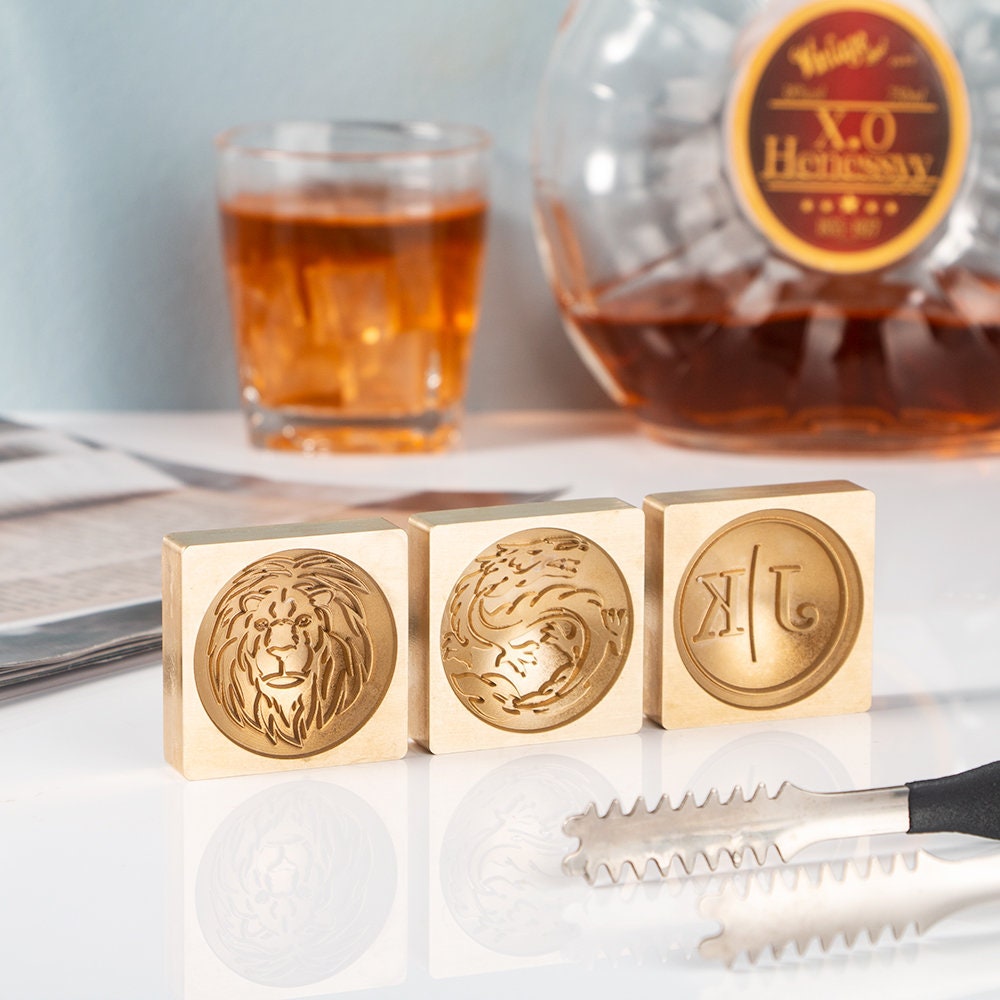 Custom Ice Ball Stamp for Bar, Monogram Ice Stamp, Cold Drink Stamp, Curved Ice Stamp, Sphere Ice Stamp, Christmas Gift for Him