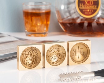 Custom Ice Ball Stamp,The Best Bartender Accessories,Cocktail Party,Monogram/Text/Logo Ice Sphere Mold,Personalized Brass Whiskey Ball Maker