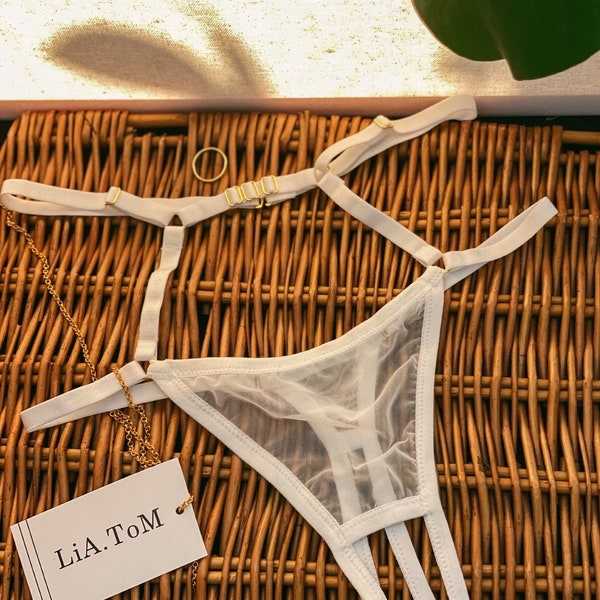 Biancheria Intima Latex Aderente Mutandine In Lattice Nero Per