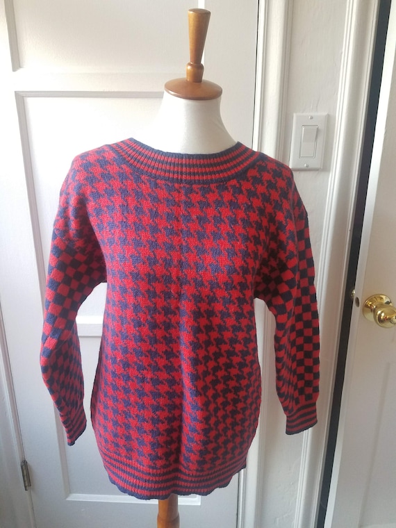 Vintage Cambridge Dry Goods wool houndstooth sweat