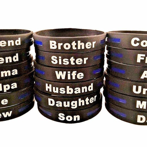 LAW ENFORCEMENT Charm Bracelet Thin Blue Line Bangle Police Etsy