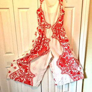 Jumper - Fabulous Orange & White Romper - 1970s