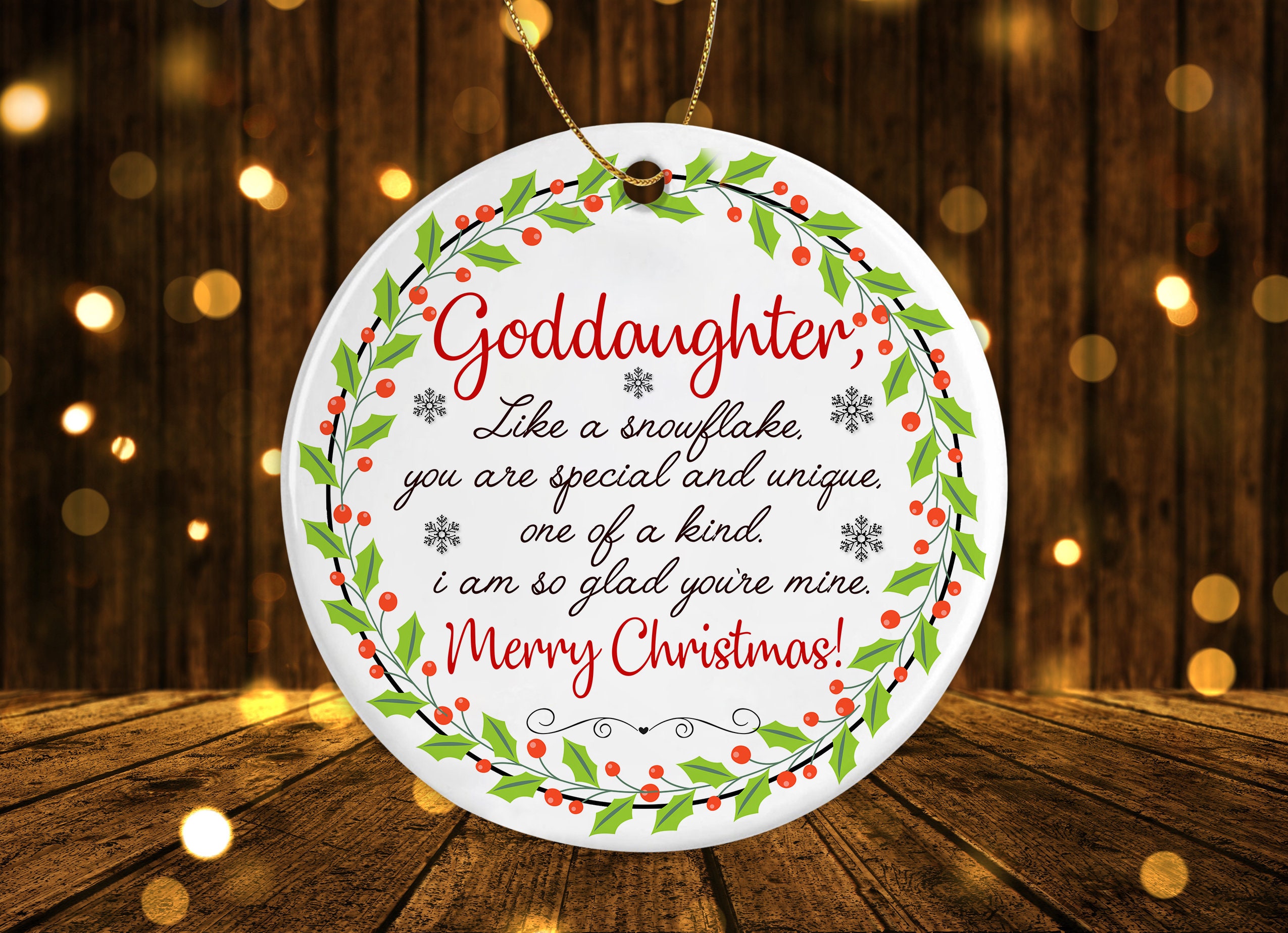 Goddaughter Like A Snowflake Ornaments Christmas 2021 Etsy