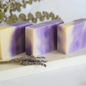 Lavender Soap Bar | Lavender Bath Products | Floral Hand Soap | Purple Marbled Soap | Self Care Gifts | Gifts for Her