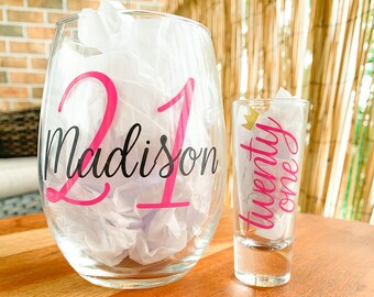 18th 21st 30th 40th 50th 60th Personalised Hi Ball Hennessy Glass Birthday Gift