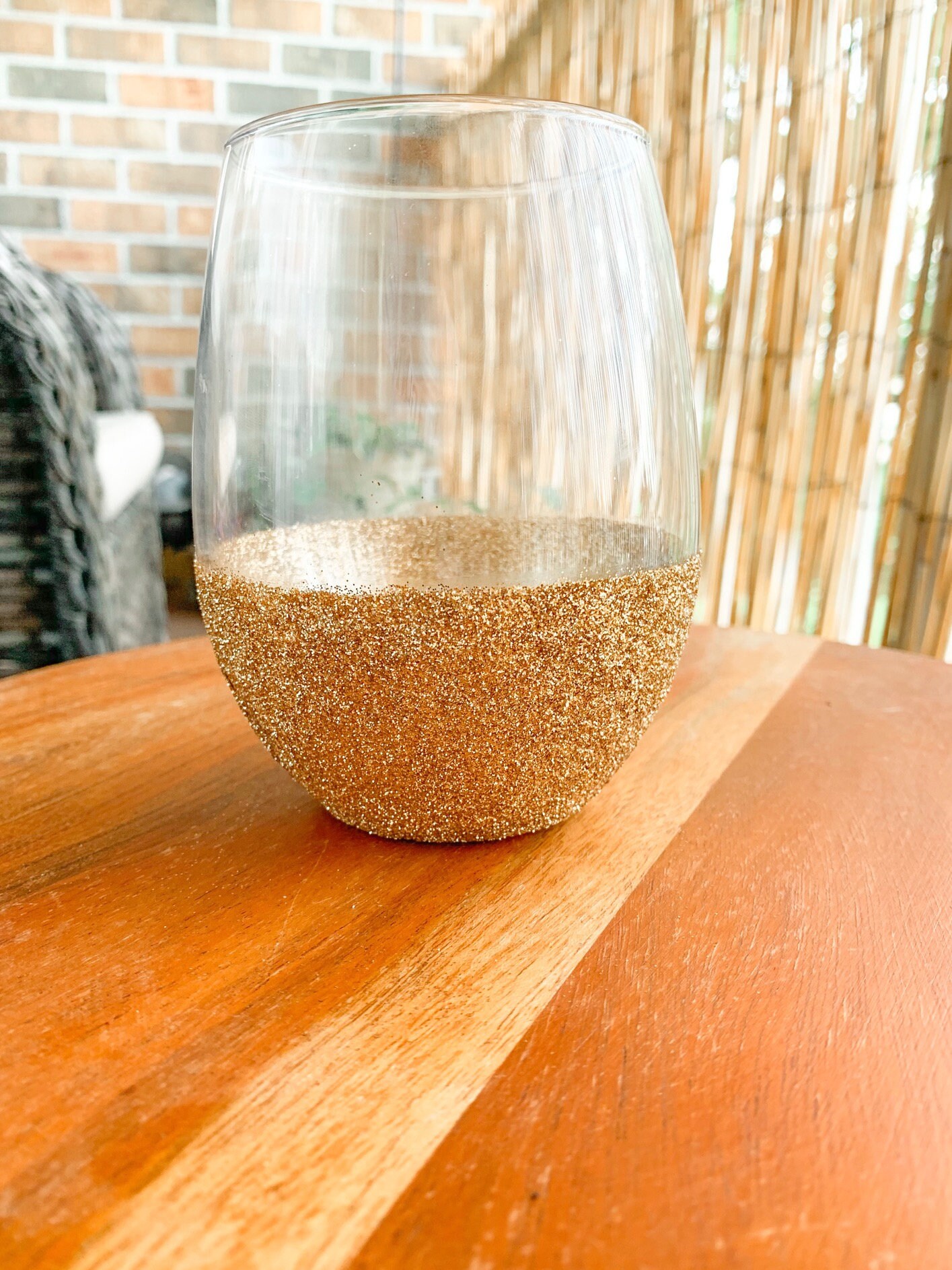 Glitter Stemless Wine Glass Personalized Wine Glass Half Etsy