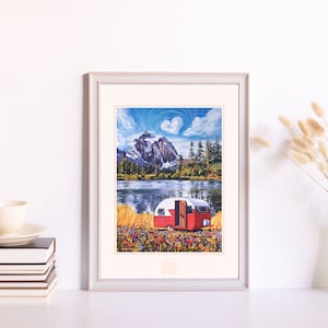 Fine Art Print | 22&quot; x 28&quot; Rolled Print | Mountain West Camping Scene