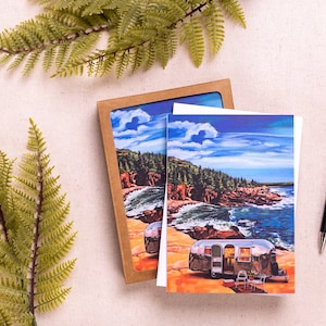 Tarjetas de notas con tráiler Airstream / Tarjetas de notas de bellas artes en blanco / Juego de 10 tarjetas de notas con sobres