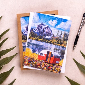 Camping Notecard | Vintage Trailer | Blank Fine Art Note Cards | Set of 10 Notecards with Envelopes