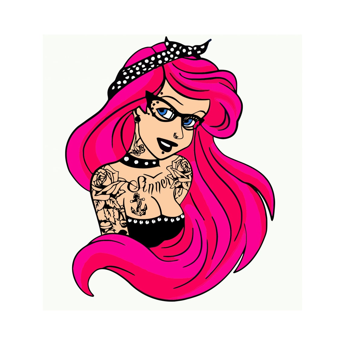 Instant Download Punk Princess Ariel disney princess svg | Etsy