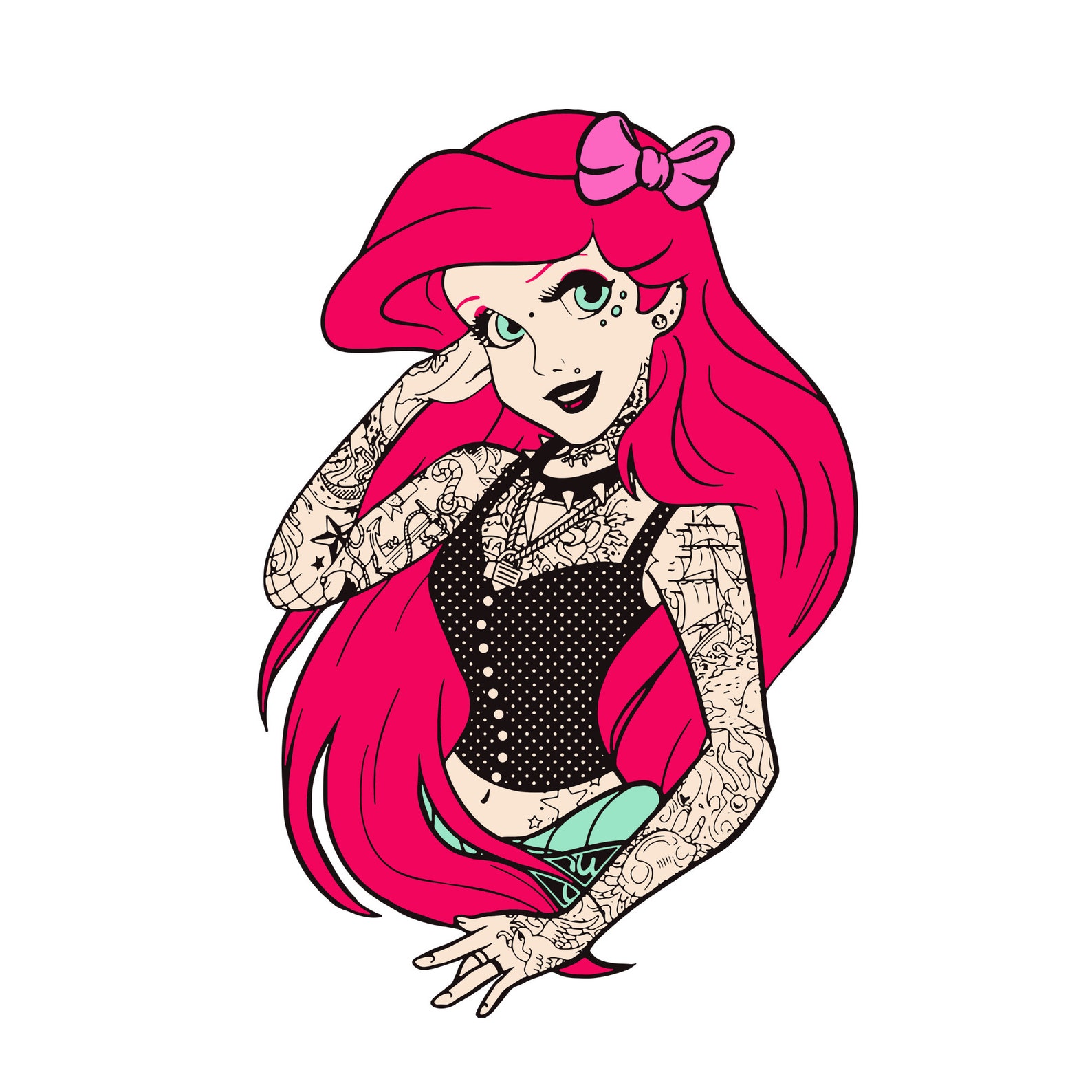 Instant Download Punk Princess Ariel disney princess svg | Etsy