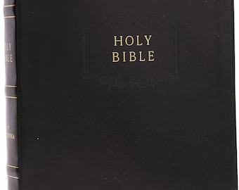 KJV Holy Bible with Apocrypha and Cross References, Black Leathersoft, Red Letter