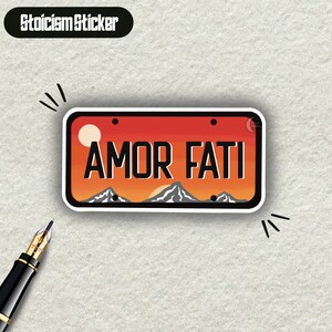 Amor Fati wasserdichter Stoizismus Aufkleber | Philosophie Aufkleber | Lateinische Aufkleber | Für Trinkflasche,Laptop etc