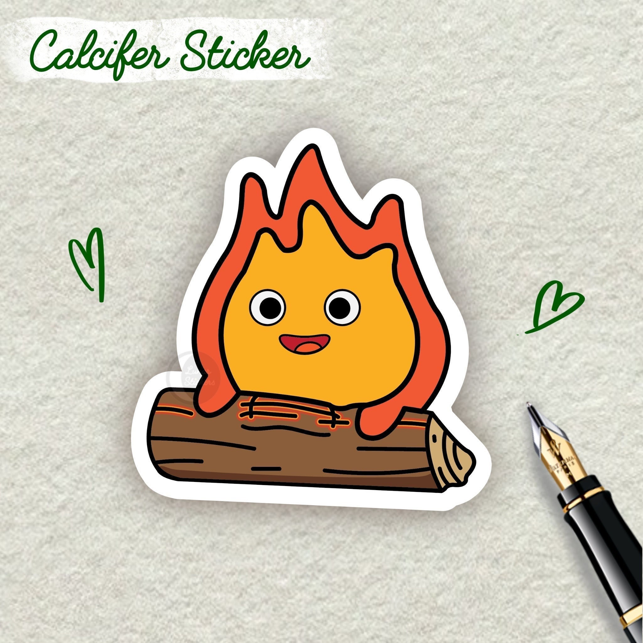 Calcifer Logs - 2 Inch Sticker