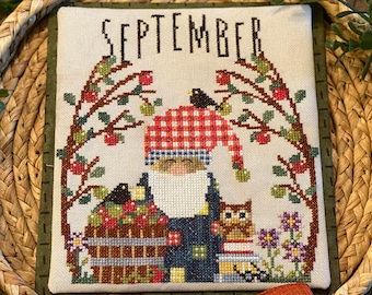 September Gnome Cross Stitch PDF Pattern