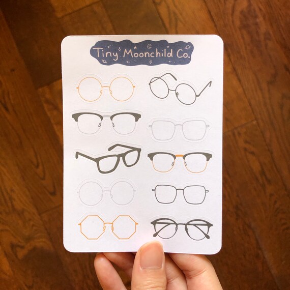 Glasses Sticker Sheet Fashion Glasses Round Glasses Etsy