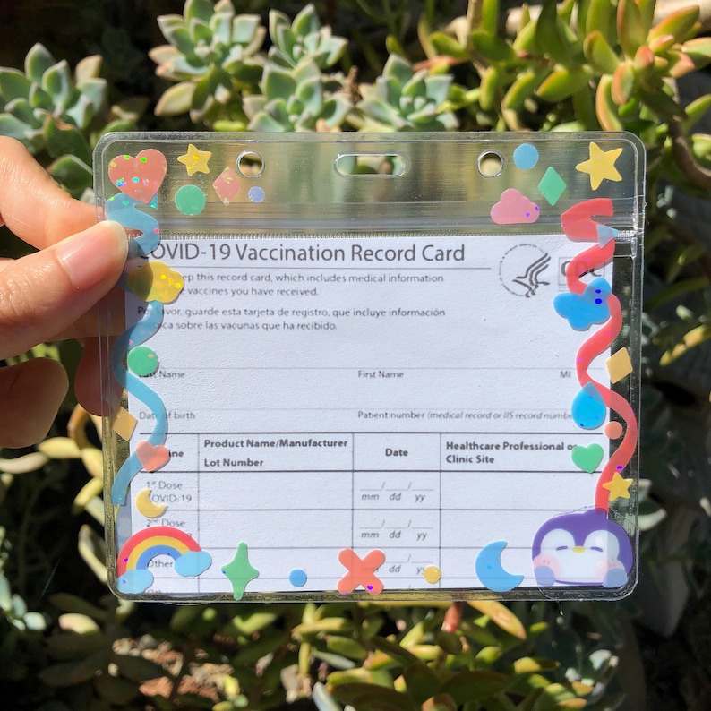 Custom Polco Vaccination Cardholder | Deco | Cute | Vaccine Card Holder | Card Protector | Cover | ID | Photo | Waterproof | Personalized 