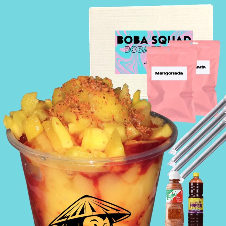 Mangonada Boba Kit Bubble Tea Mexican Chamoy Etsy
