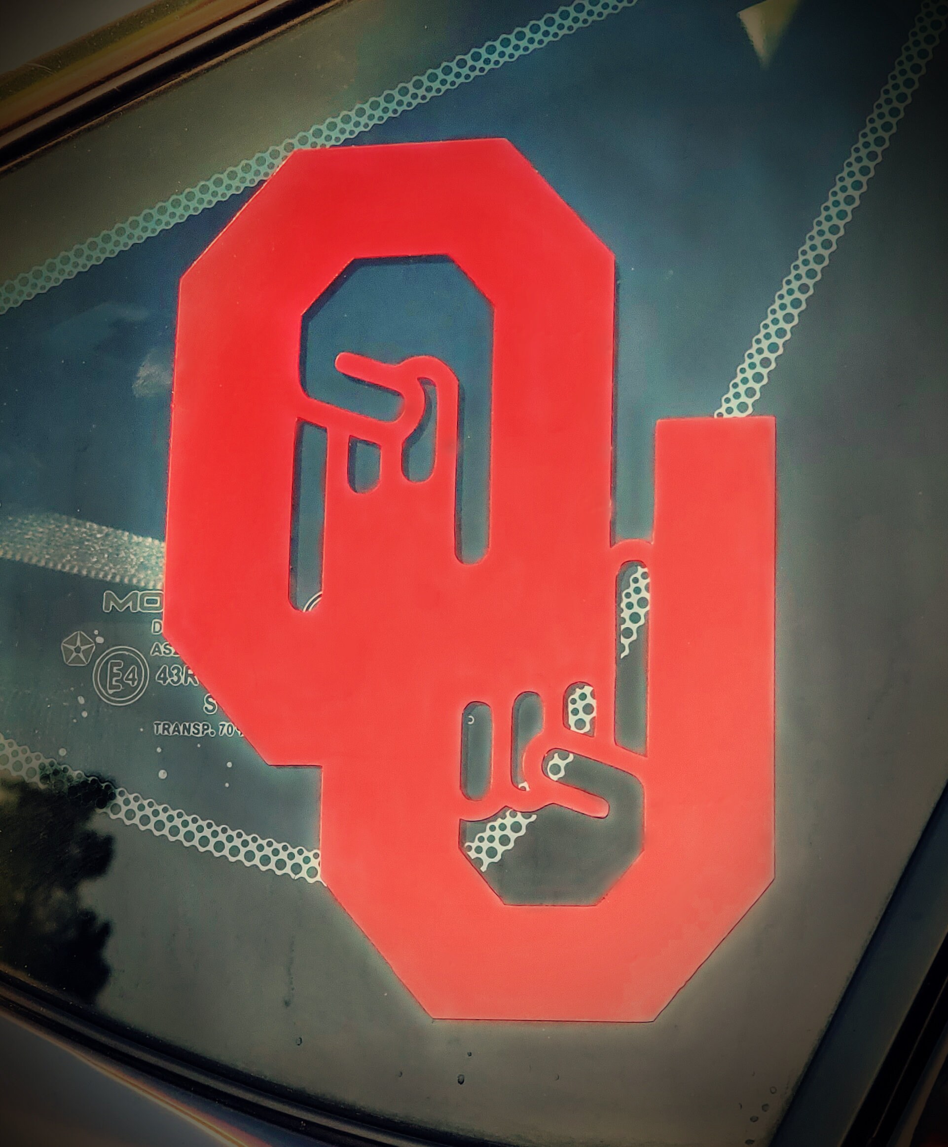 Oklahoma Sooners Horns down Permanent Vinyl Decal Etsy