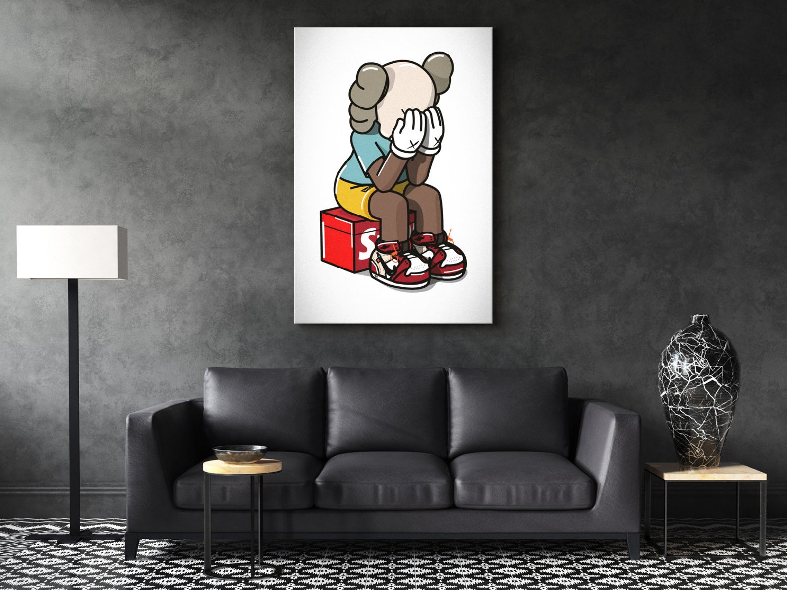 KAWS Original Canvas Print Modern Wall Art Kaws Modern wall Etsy